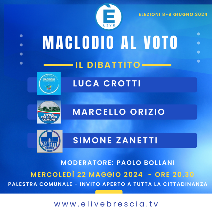 Maclodio2024 questa sera su Èlive il dibattito tra i tre candidati